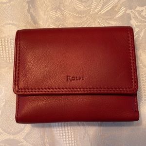 NWOT Rolf’s burnt red leather wallet